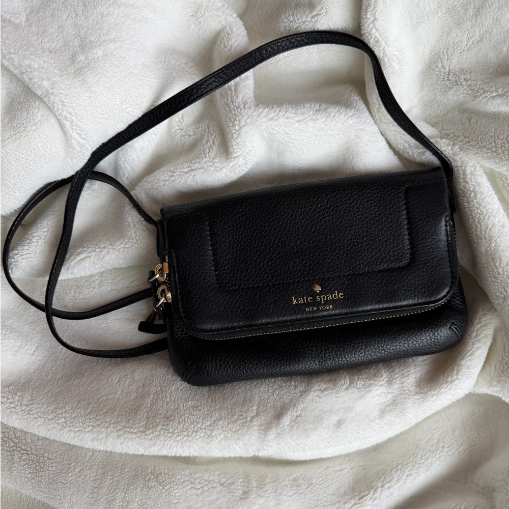 Kate Spade Black Pebbled Leather Crossbody Bag